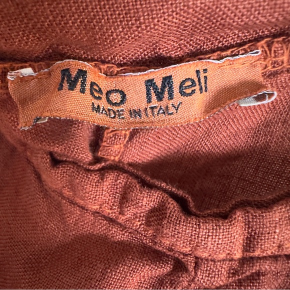 Meo meli Rust linen tie shoulder sleeveless Jumpsuit - Picture 3 of 4